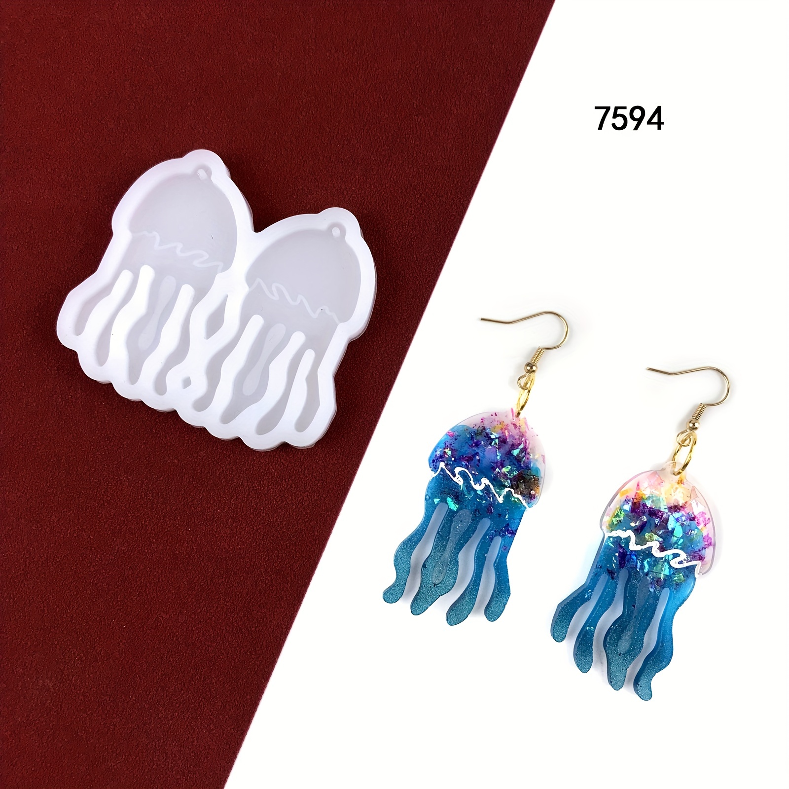 Jellyfish Shape Resin Earring Molds Crystal Epoxy - Temu