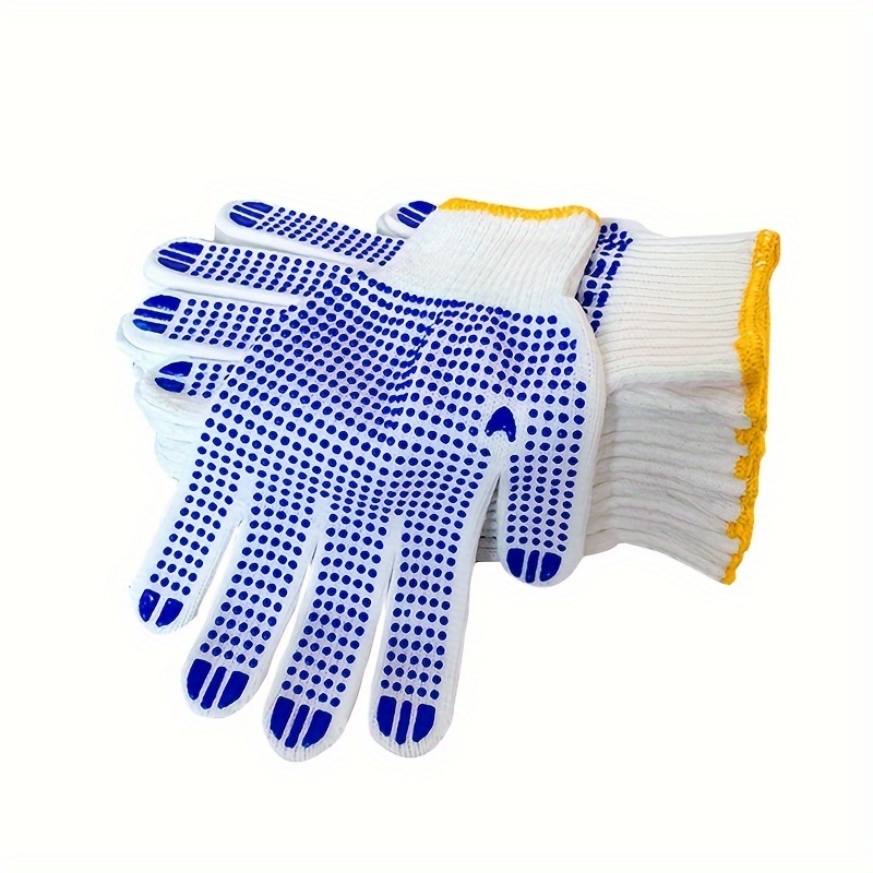 Dot Bead Dot Glue Gloves, Non-slip Wear-resistant Line Nylon Printed  Advertising Advertising Pvc Dot Plastic Moving Labor Protection Gloves -  Temu