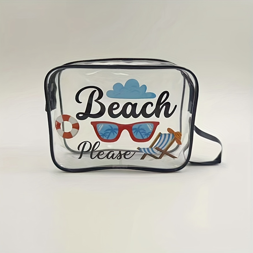 Printed Cosmetic Bag Transparent PVC Toiletry Bag Waterproof Travel Storage
