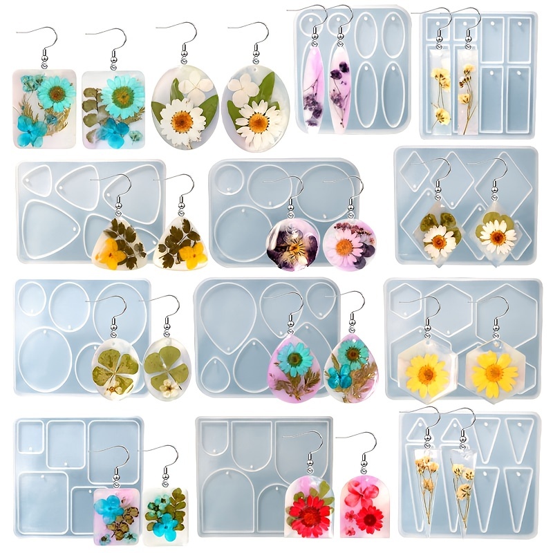 Silicone earrings mold Jewelry Resin mould for resin epoxy polymer clay