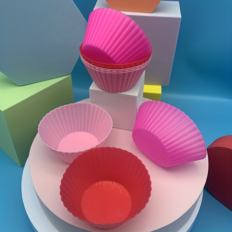 Silicone Muffin Cupcake Cup Mold Baking Paper Cup Oven Household Steamed Cake  Mold - Temu