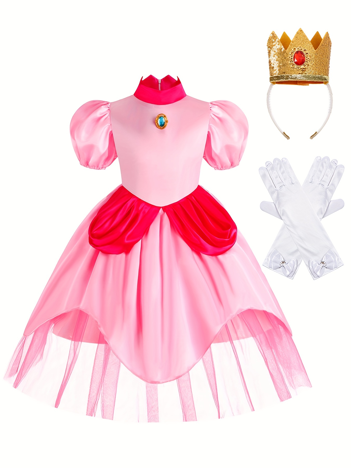 Super Mario Bros Halloween Cosplay Anime Clothing Cute Child Girl Tutu  Princess Dress Birthday Party School Performance Costumes - Action Figures  - AliExpress