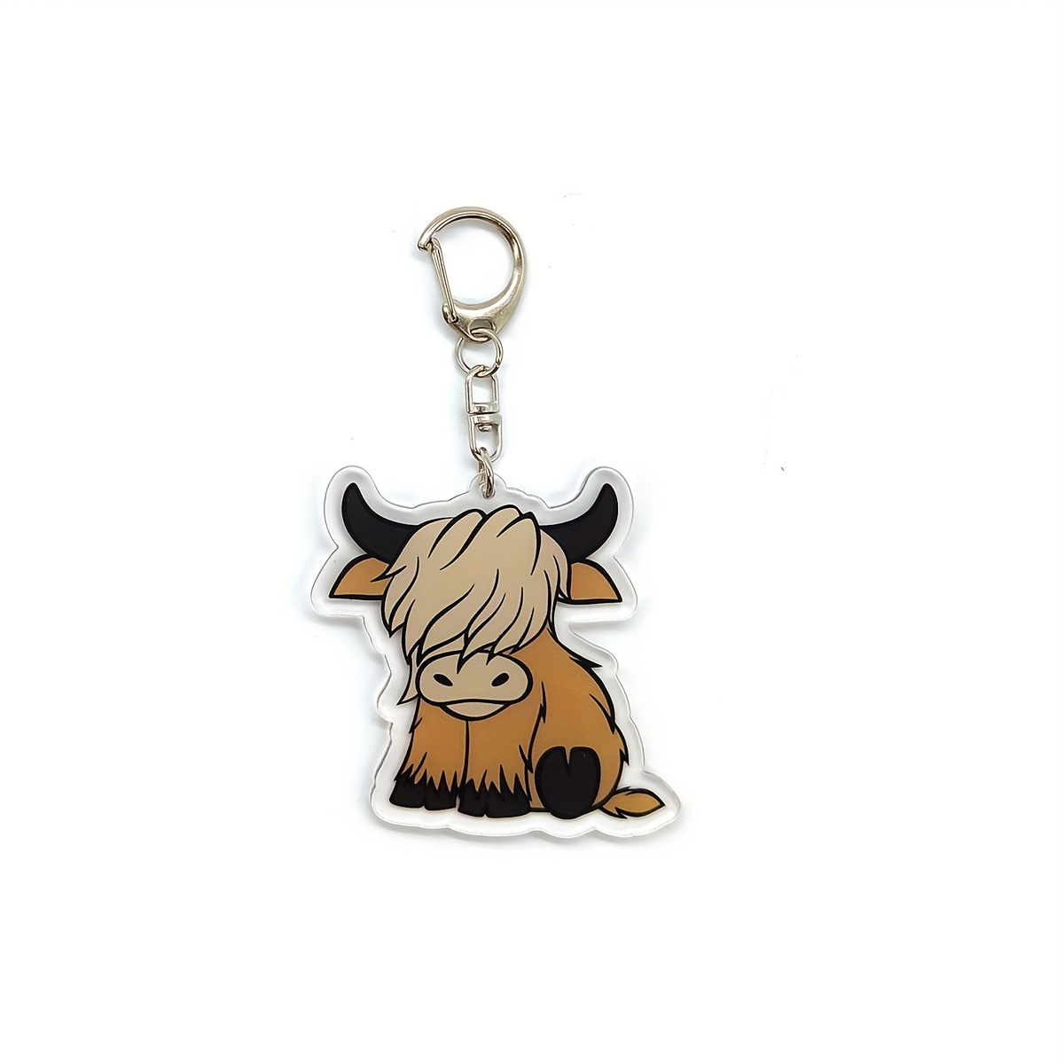 Acrylic Cartoon Highland Cattle Keychain Pendant Bag Purse Accessories For  Girls Women - Temu