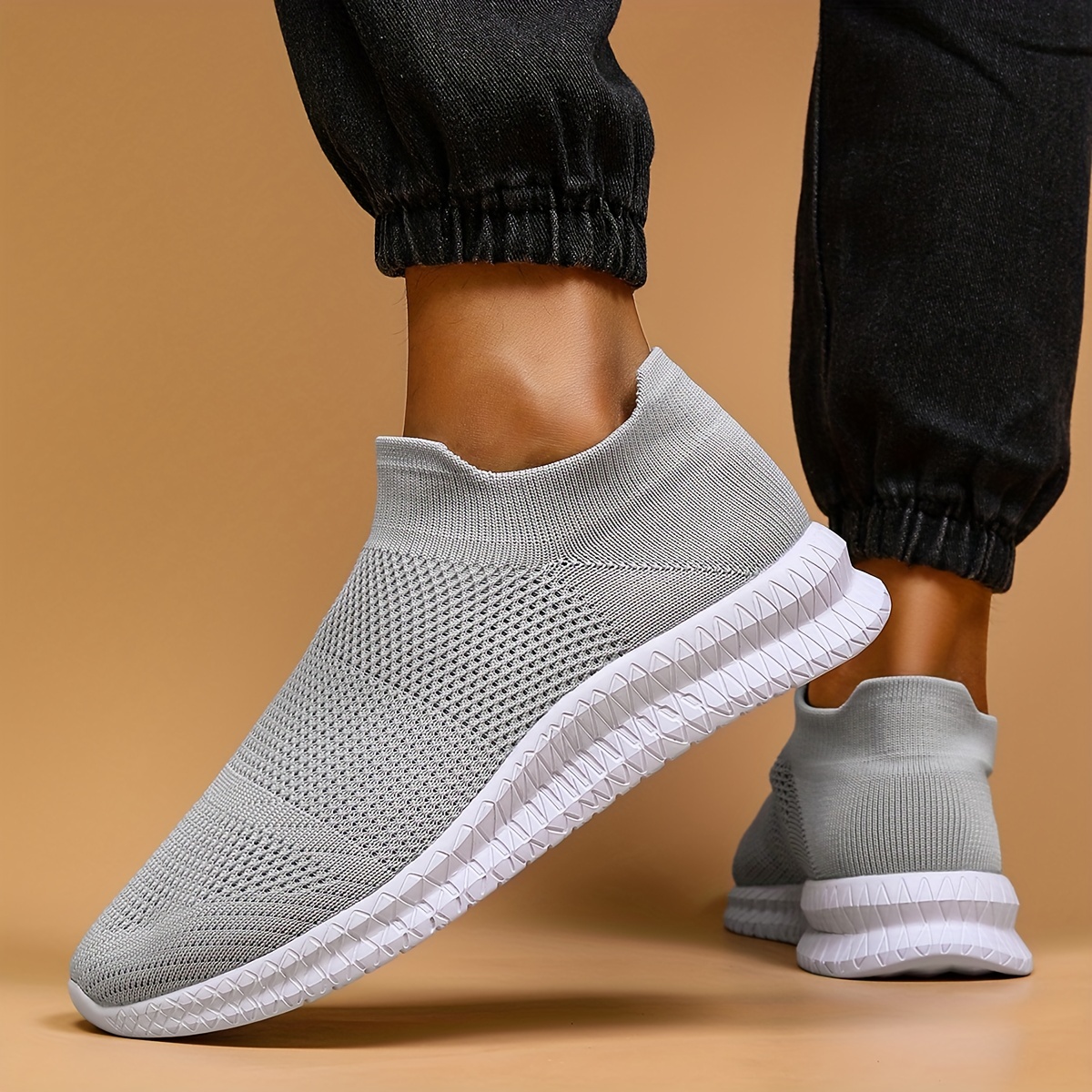 Mens Woven Knit Slip On Sock Shoes Comfy Breathable Casual Sneakers For Mens  Outdoor Activities, High-quality & Affordable