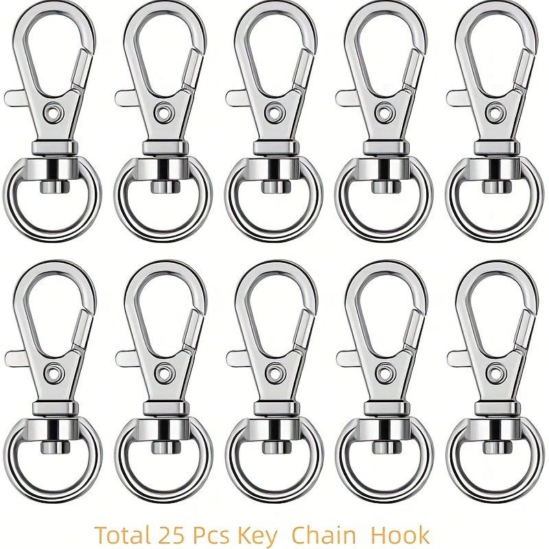 TEHAUX 40pcs Key Rings Hooks Keychain Key Chains Key Chain Kit  Keyring Hook Key Chain Making Kit Key Chain Clips Swivel Clasp Keyrings for  Crafting Snap Hook to Rotate Zinc Alloy