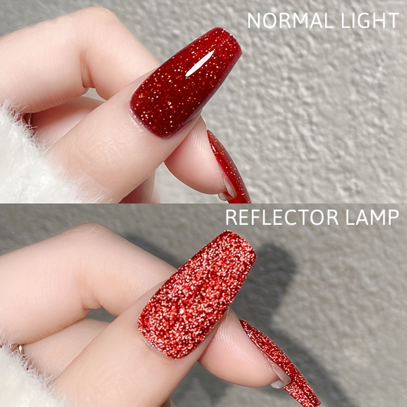 Red Lights Glitter Acrylic Nail Powder Fine Red Super Reflective Glitter  Acrylic Powder Holiday Red Glittered Acrylic Nails Red Glitter 