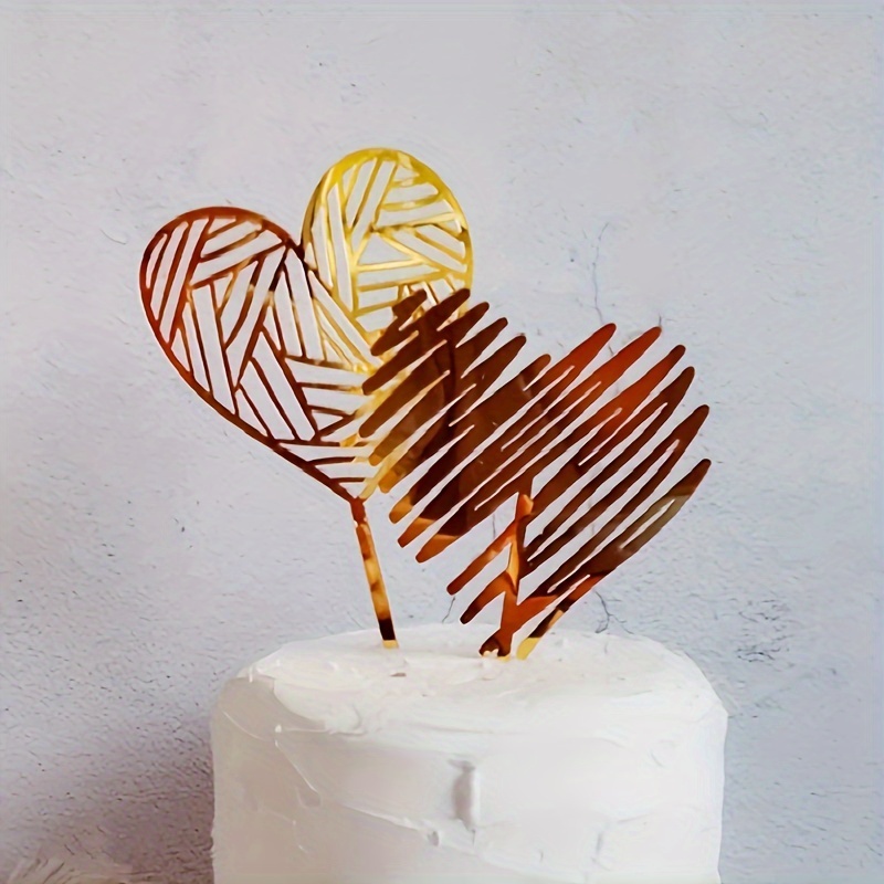 Heart Shaped Cake Toppers Plastic Love Cake Inserts Cake - Temu