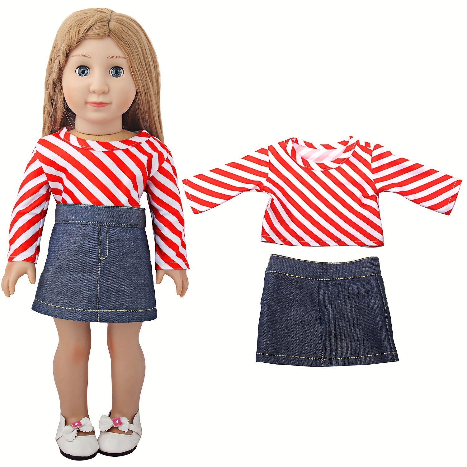 1/6 Doll Clothes Stripe T shirt Fashion Jeans 1/6 Bjd Toy - Temu