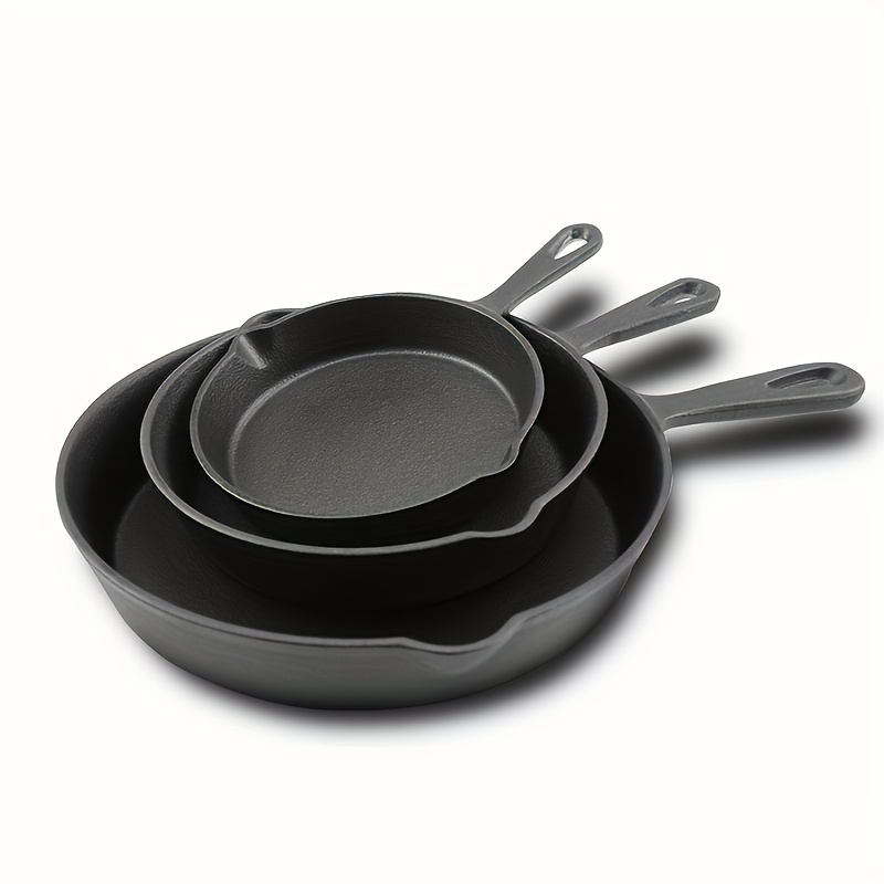6 Inch Cast Iron Skillet, Frying Pan with Drip-Spouts, Pre
