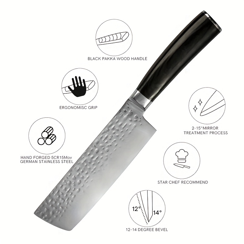 Forged Kitchen Knife Hammer Pattern Small Kitchen Knife - Temu