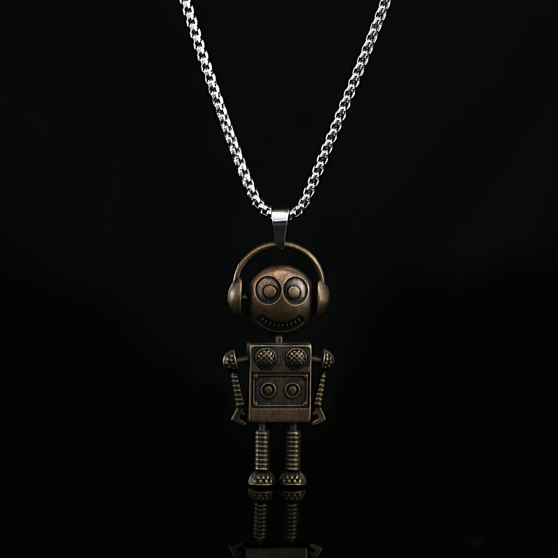 Robot Pendant Necklace Astronaut Alien Charm Necklaces For Women Men  Accessories Fashion Jewelry Stainless Steel Chain Boy Gift