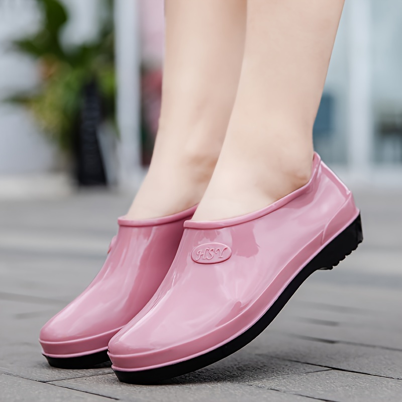 women s waterproof rain boots solid color low top slip water Temu Georgia