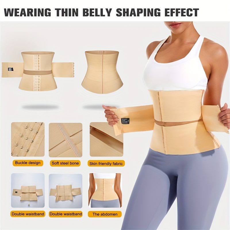 Women's Sports Waist Trainer With Buckle & Breathable Material, Soft Shaping  Corset For Tummy Control And Body Sculpting