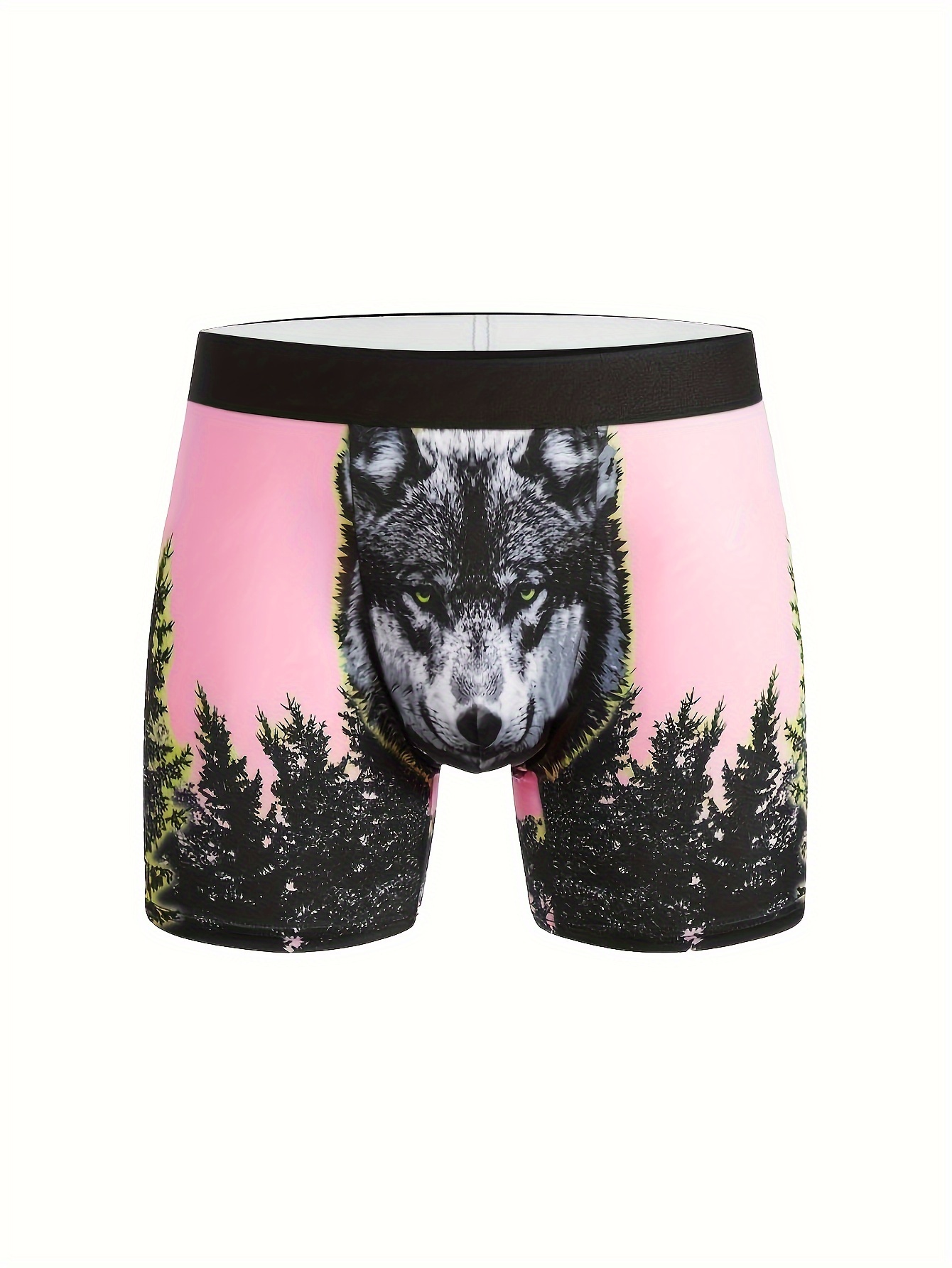 Men s Cartoon Wolf Pattern Print Fashion Novelty Boxing Temu