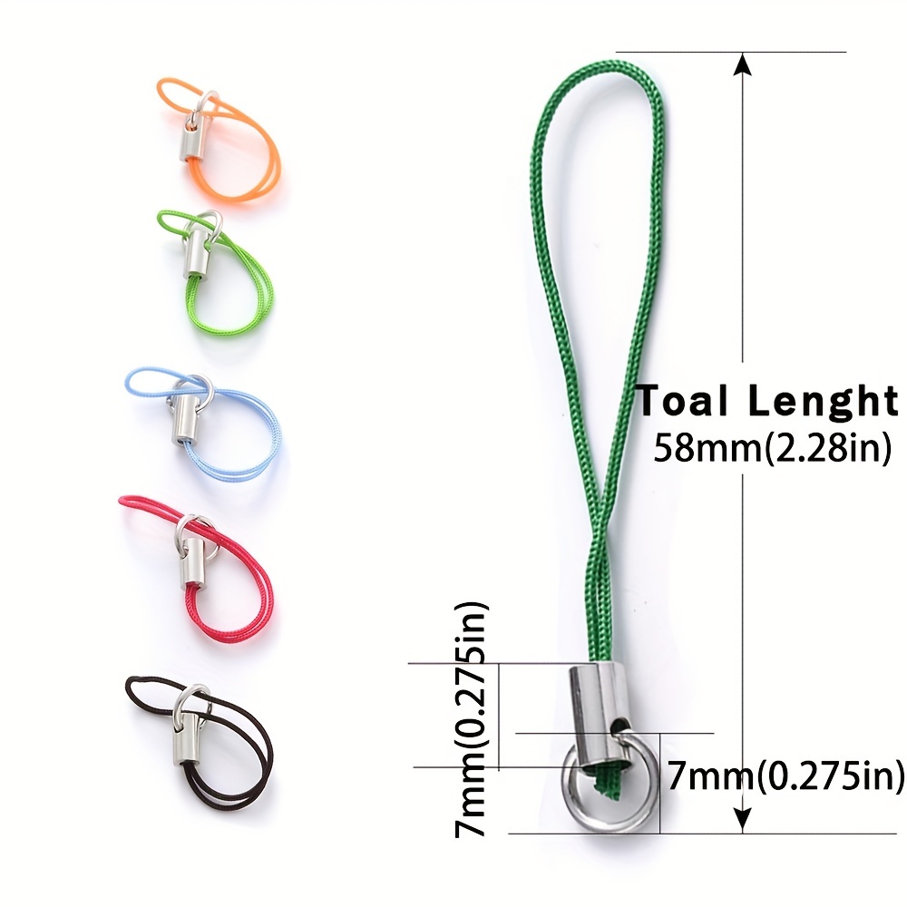 Keychain Strap Tone Split Ring Cord Colorful Polyester Cell - Temu