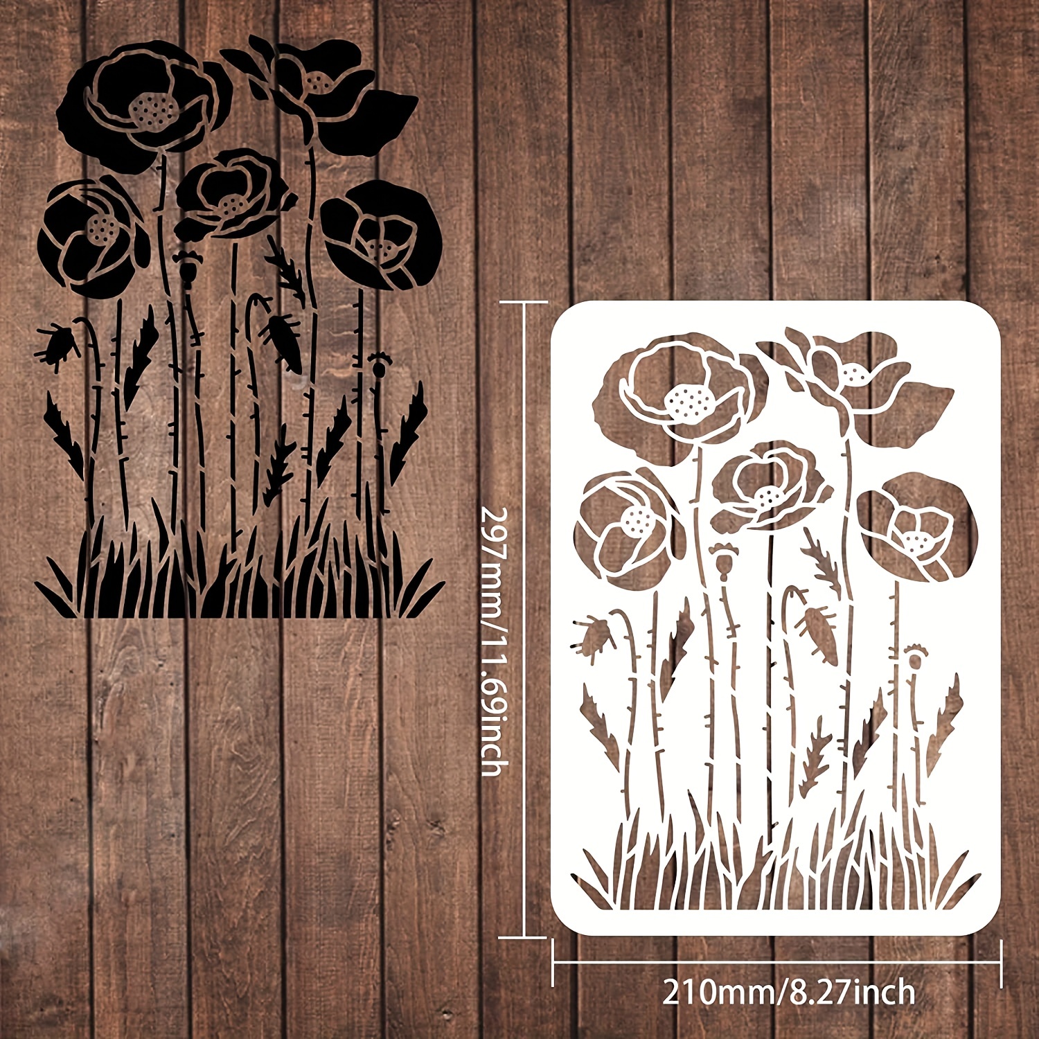 Reusable Wild Flowers Stencil Flower Stencils for Painting 