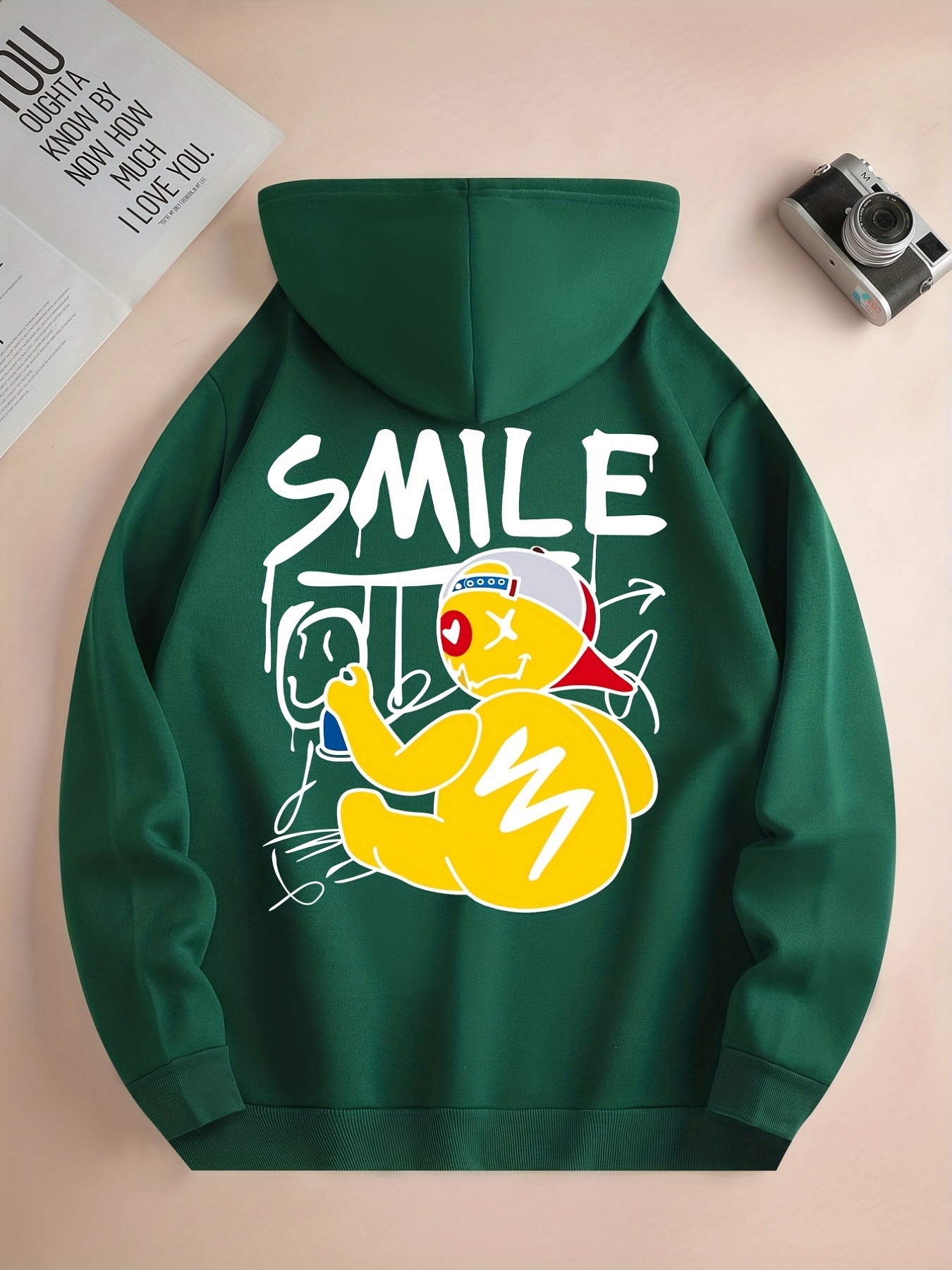 Smile print hoodie on sale