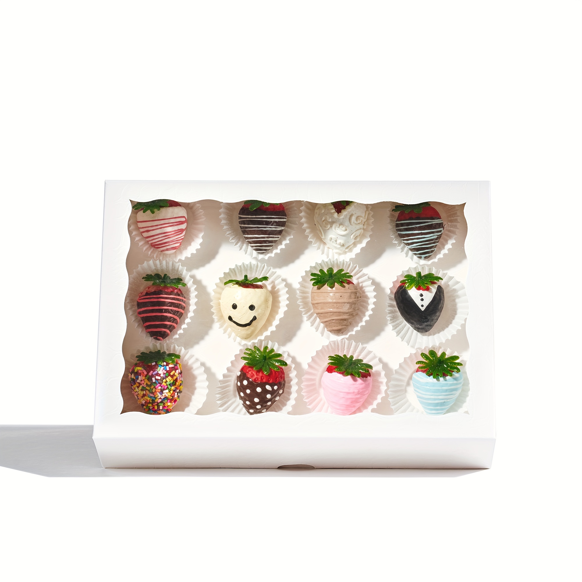 10/20pcs, 12x2.25x2 Inches Chocolate Covered Strawberries Boxes For 6  Macaron Boxes For 12, Chocolate Truffle Boxes Cocoa Bombs Boxes Pretzel  Boxes Co