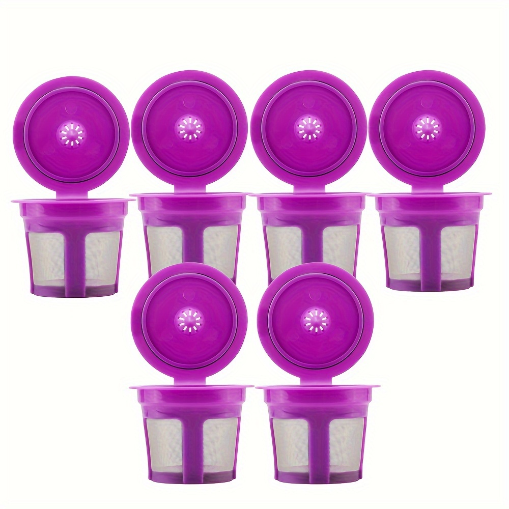 6pcs Plastic Coffee Filter, Purple Coffee Filter For Coffee Maker