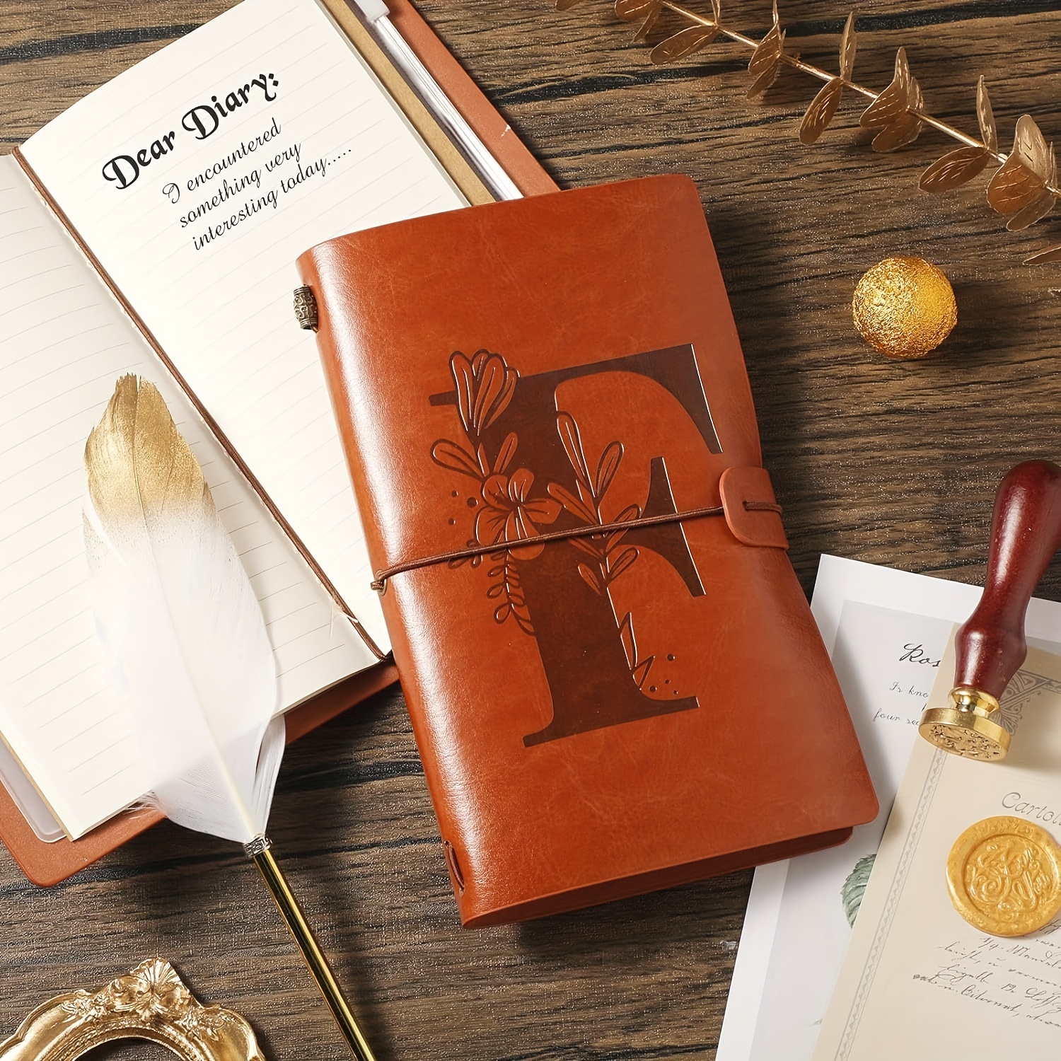 Carnet de notes en cuir personnalisé rechargeable, couverture de