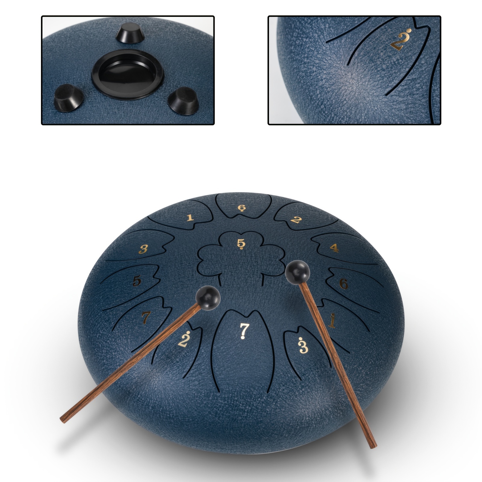 Steel Tongue Drum 12 pouces 13 notes Handpan : Instrument de musique à  percussion pour la relaxation