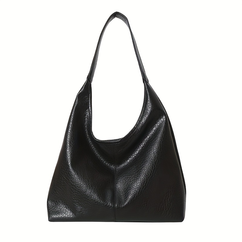 Minimalist Hobo Bag PU Black