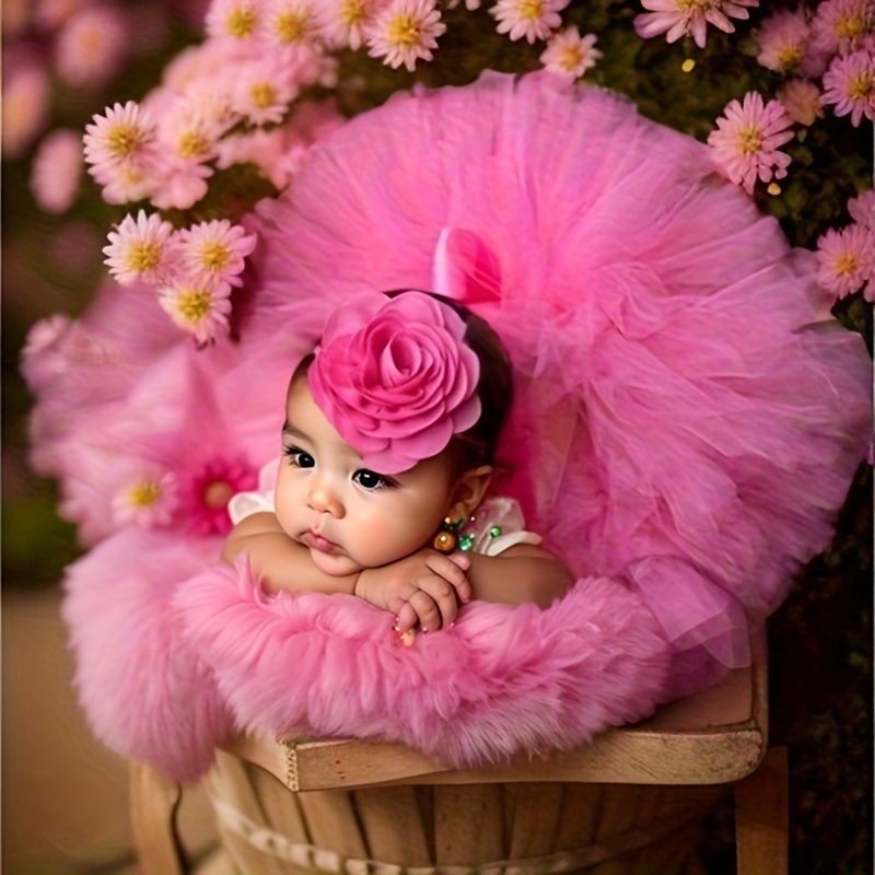 Rojo, recién nacido bebé Tutu Ropa Falda Tocado Flor Fotografía Fotografía  Traje de apoyo