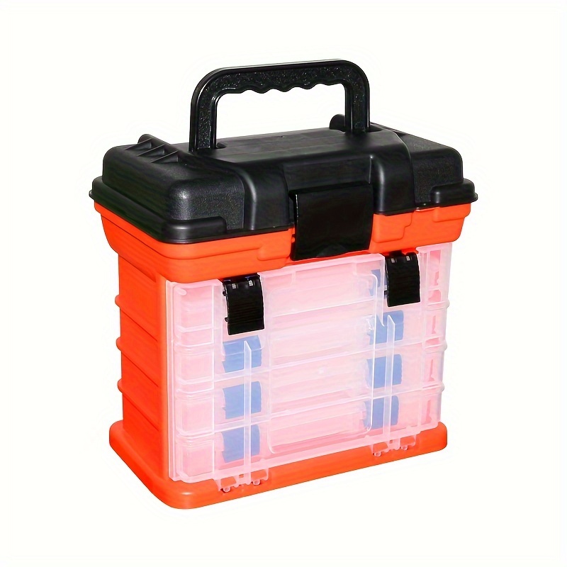 4-layer Portable Fishing Tool Box Plastic Accessories Storage Case