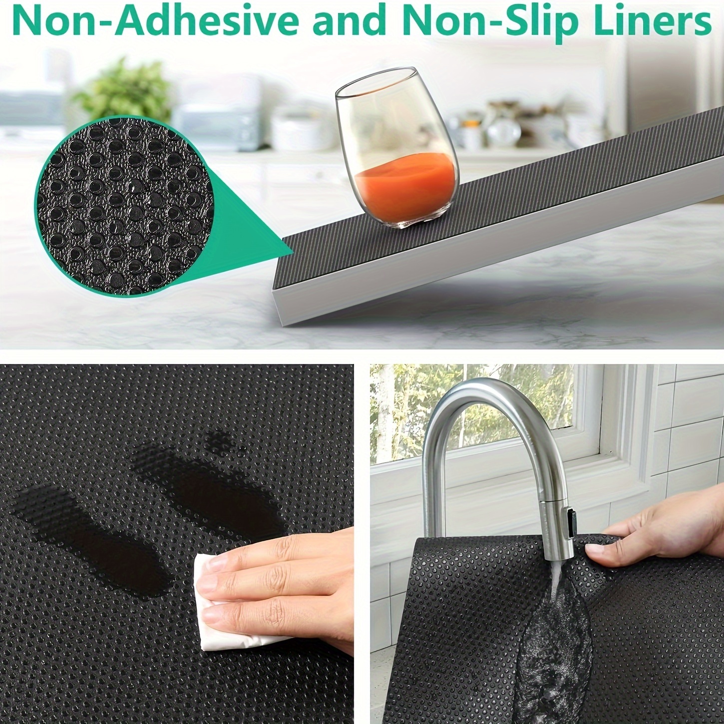 1 Roll Non Adhesive Shelf Liners For Kitchen Cabinets, Waterproof Drawer  Liners For Kitchen, Non-Slip Cabinet Liner For Kitchen Cabinet, Shelves