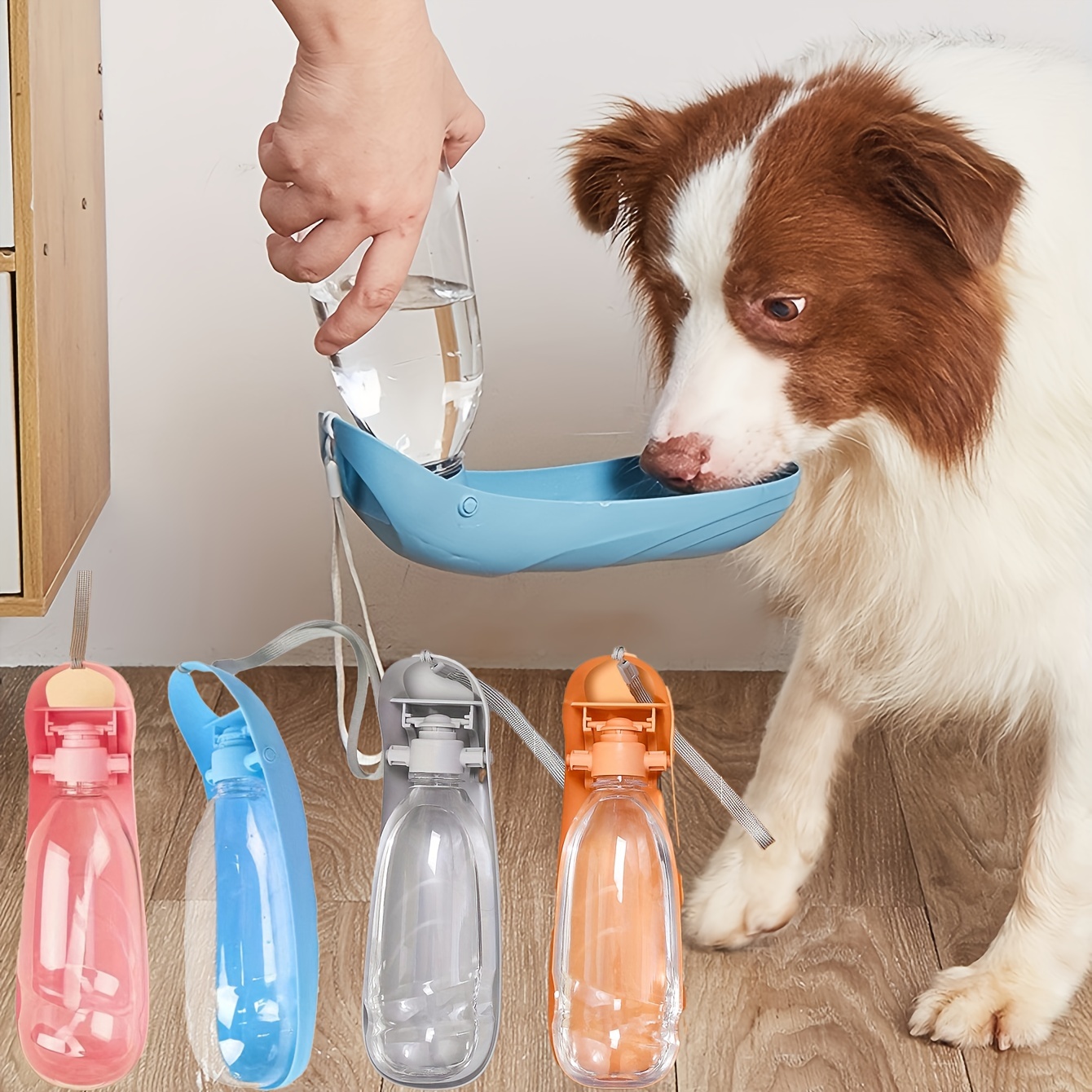 Portable Pet Water Bottle, Plastic Dog Water Bottle With Foldable Water  Feeder, Leak-proof Dog Travel Water Cup With Carabiner Clip For Outdoor  Walking Traveling - Temu