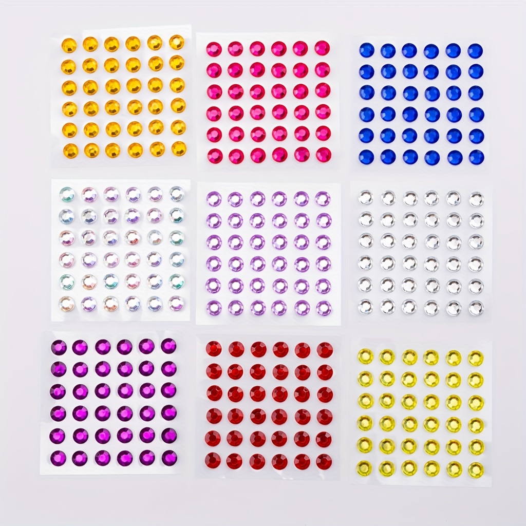 Multicolor Diamond Beauty Stickers Glossy Diamond Face - Temu