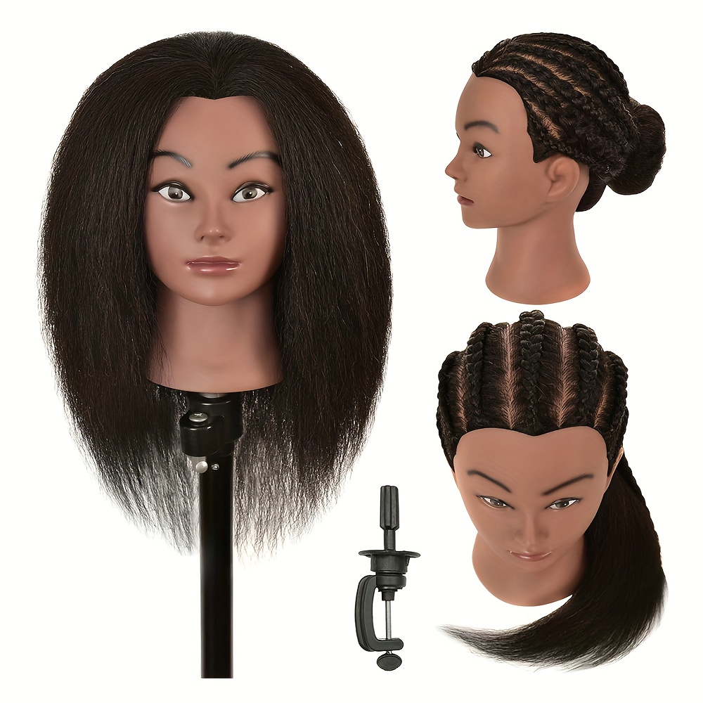 Mannequin Head 100% Human Hair Afro Mannequin Head With Tool - Temu