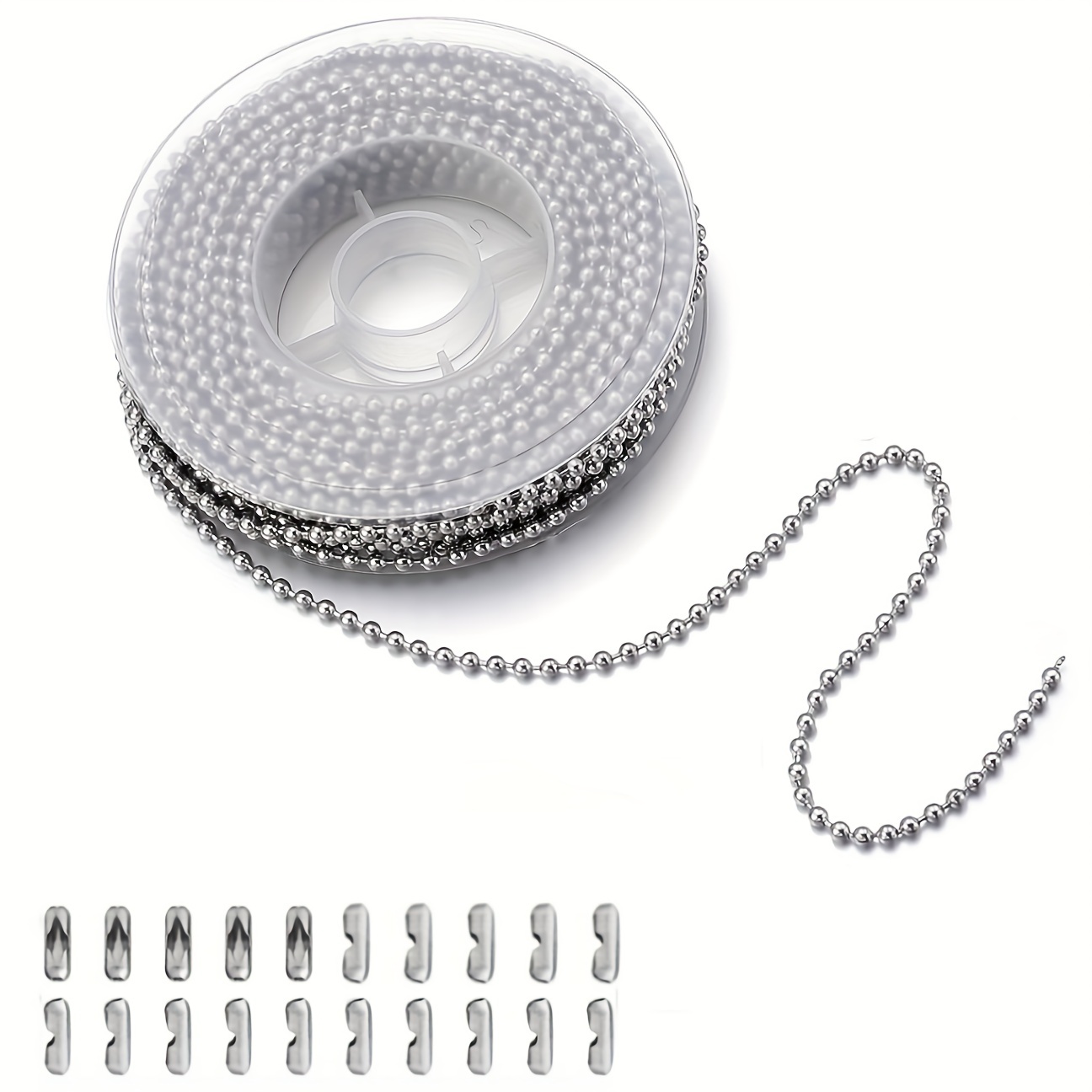 Or Silvery Stainless Steel Ball Chain Roll For Diy - Temu