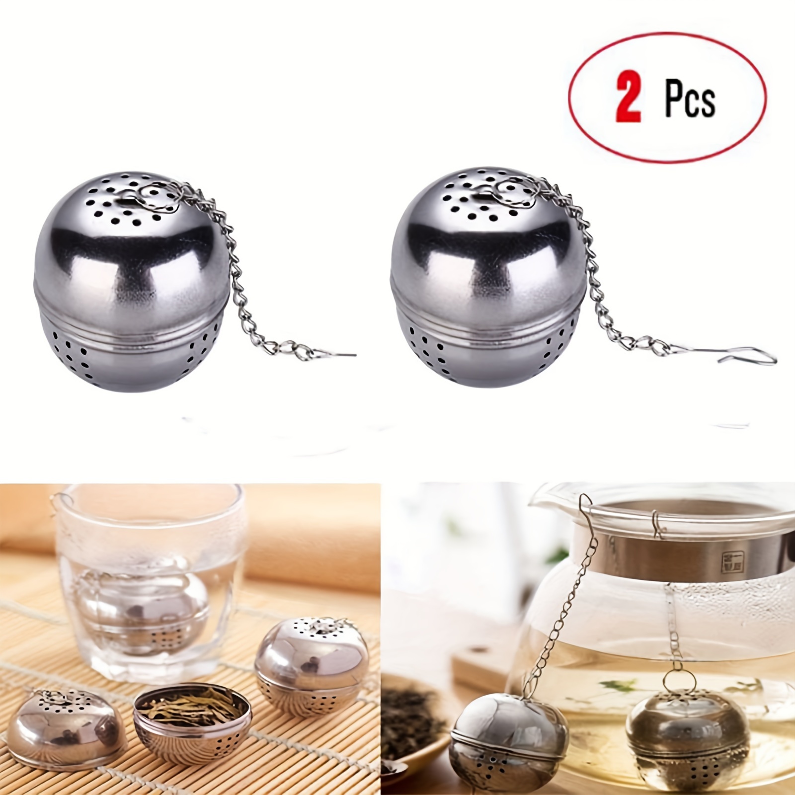 2 Pezzi Filtro the Infusione,304 Stainless Steel Tea Infuser a