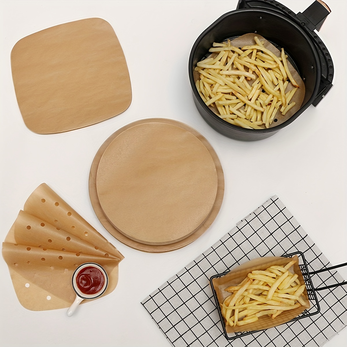 Air Fryer Accessories Set - Perforated Parchment Paper Liners And