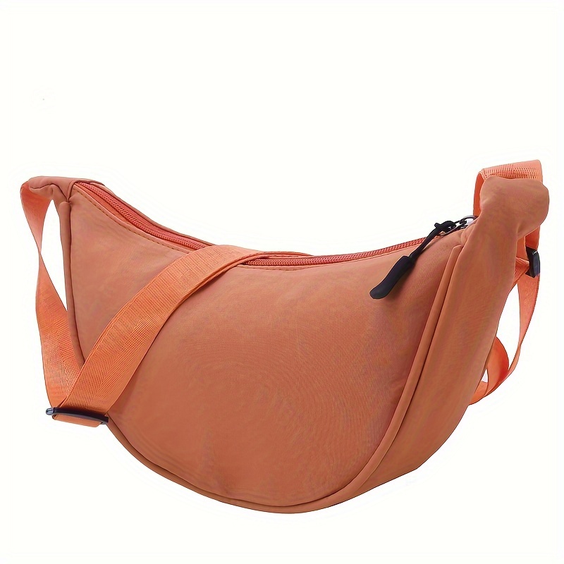 Simple Nylon Crossbody Bag Solid Color Crescent Bag Temu New Zealand