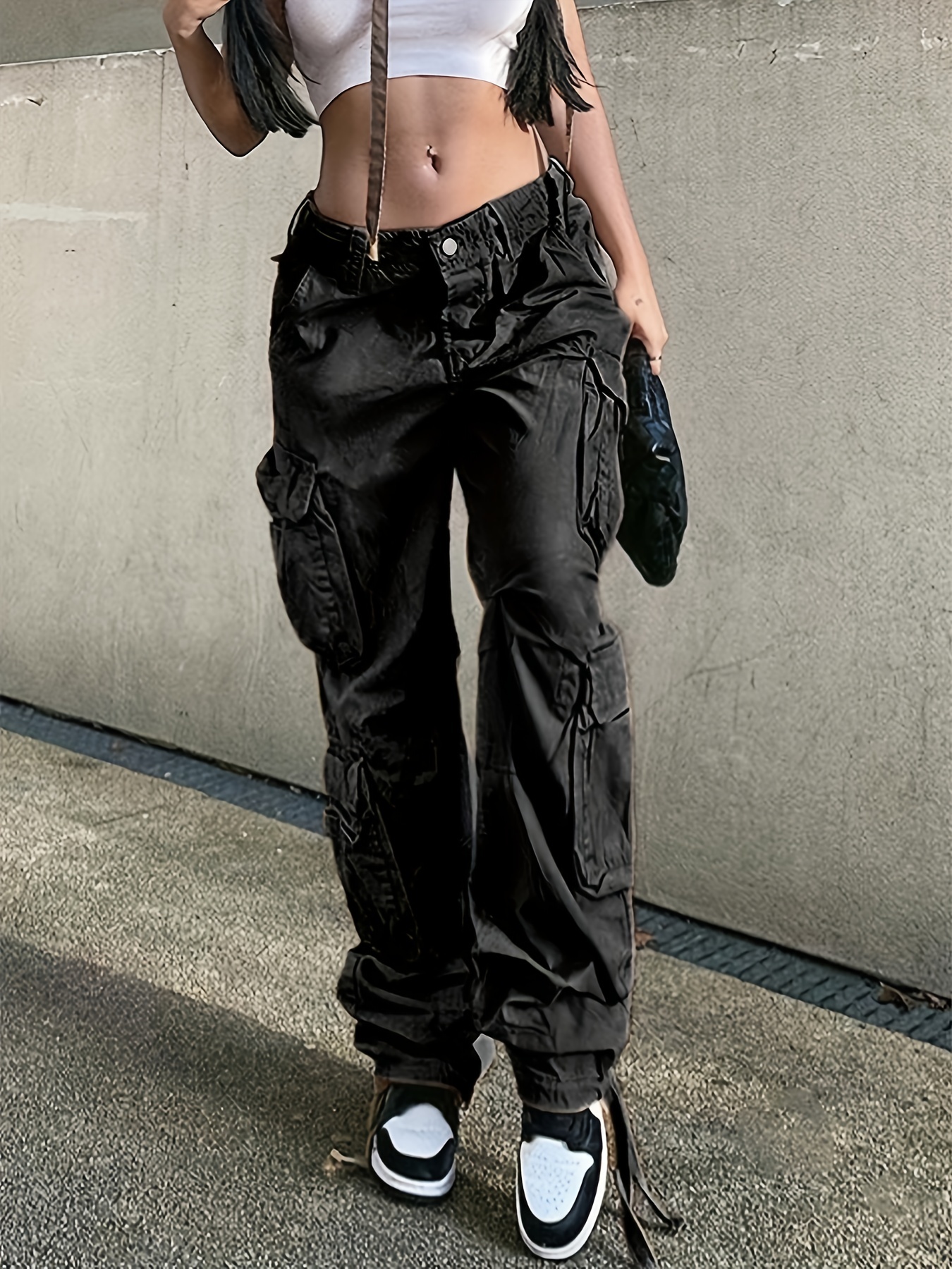 Buy Women High Waisted Pants Wide Leg Denim Jeans Straight Casual Loose  Baggy Trousers Vintage Y2K E-Girl Streetwear (Wide Leg, M) at
