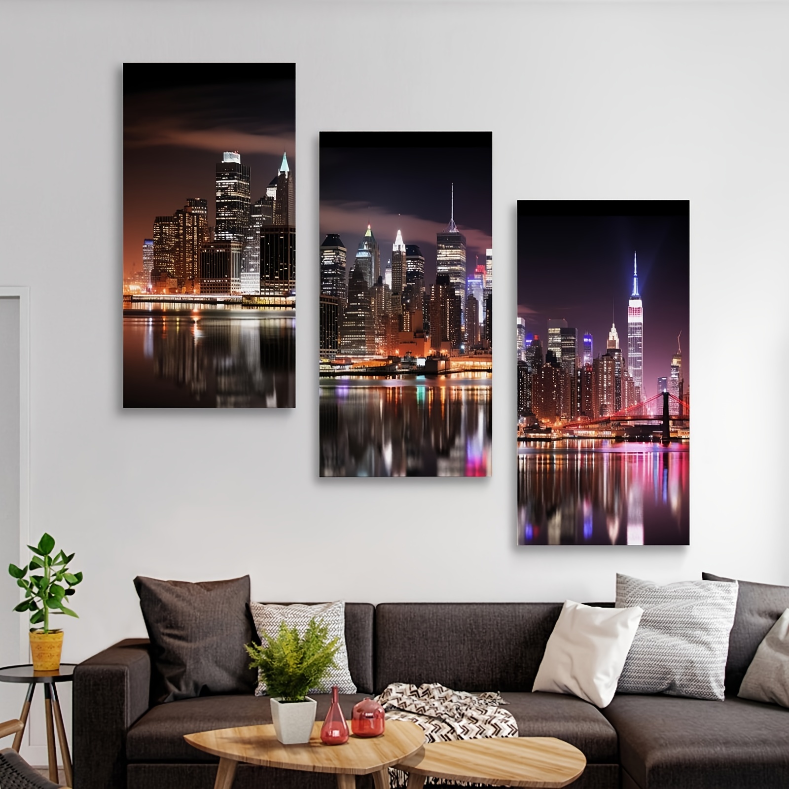 Skyline New York di Notte - Quadri di New York su Tela