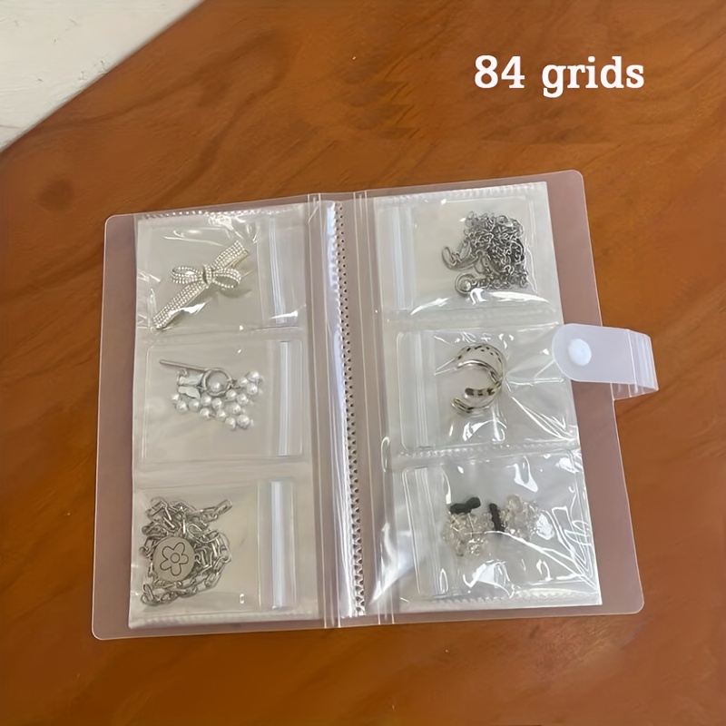1pc 84 Bags Clear Jewelry Storage Booklet, Anti-oxidation Jewelry