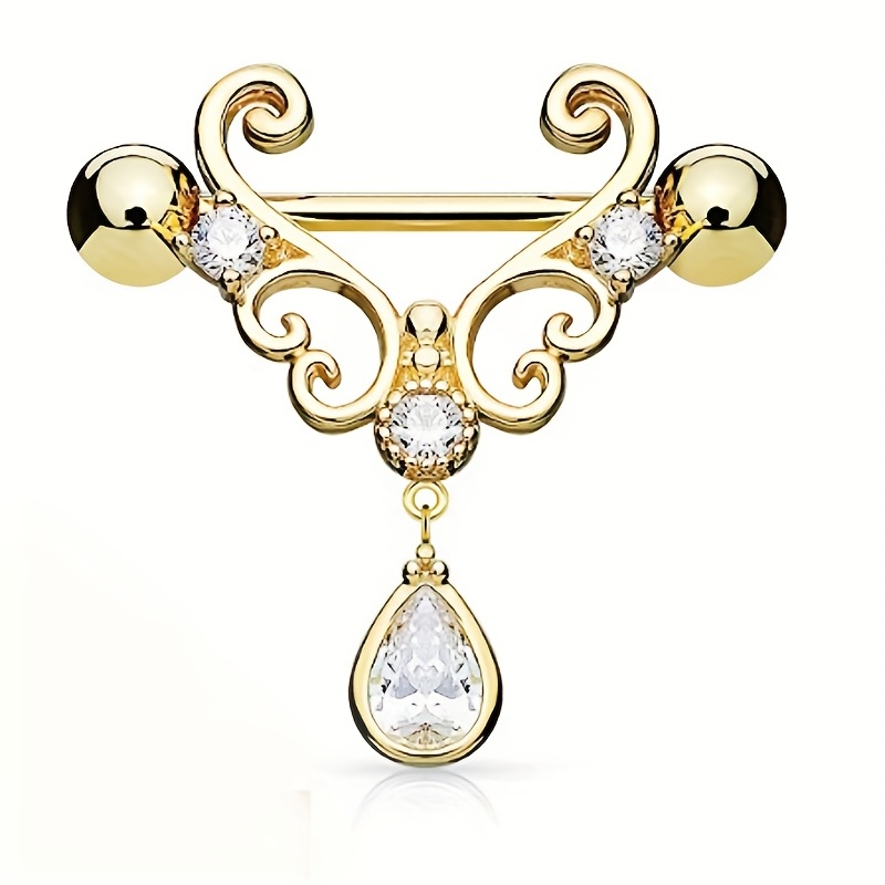 European Water Drop Pendant Nipple Ring Jewelry