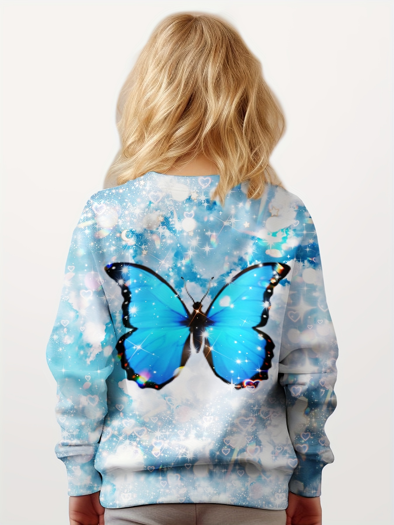 Blue tie dye butterfly outlet hoodie