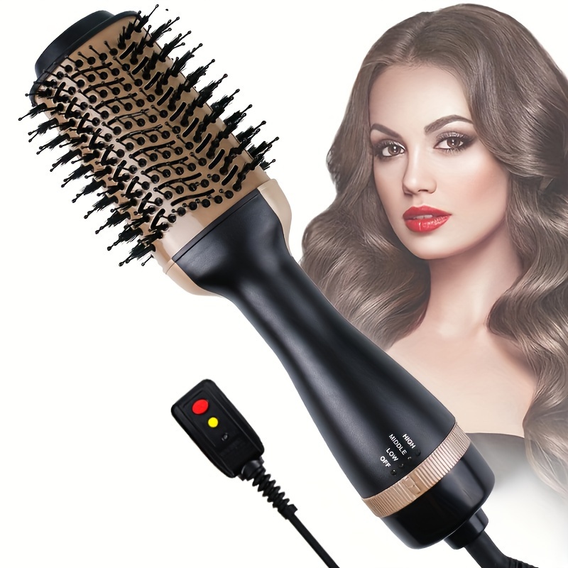Cepillo secador de pelo, cepillo secador de pelo en uno, herramientas de  peinado 4 en 1 con barril ovalado de cerámica y voluminizador estilizador
