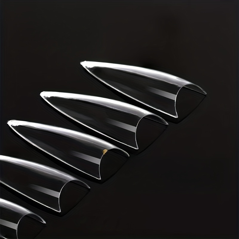 200pcs Clear Soft Gel Nail Tips Long Stiletto False Nails