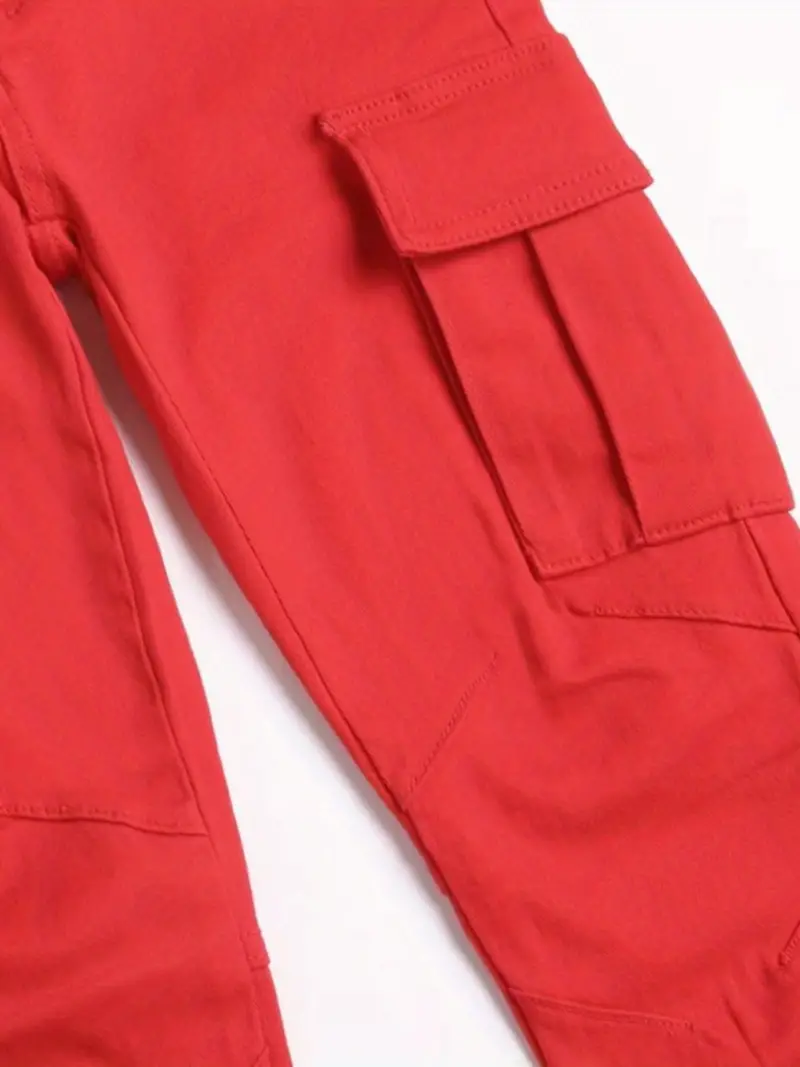 Kids Boys Stylish Solid Color Pants Slant Pockets Trousers School