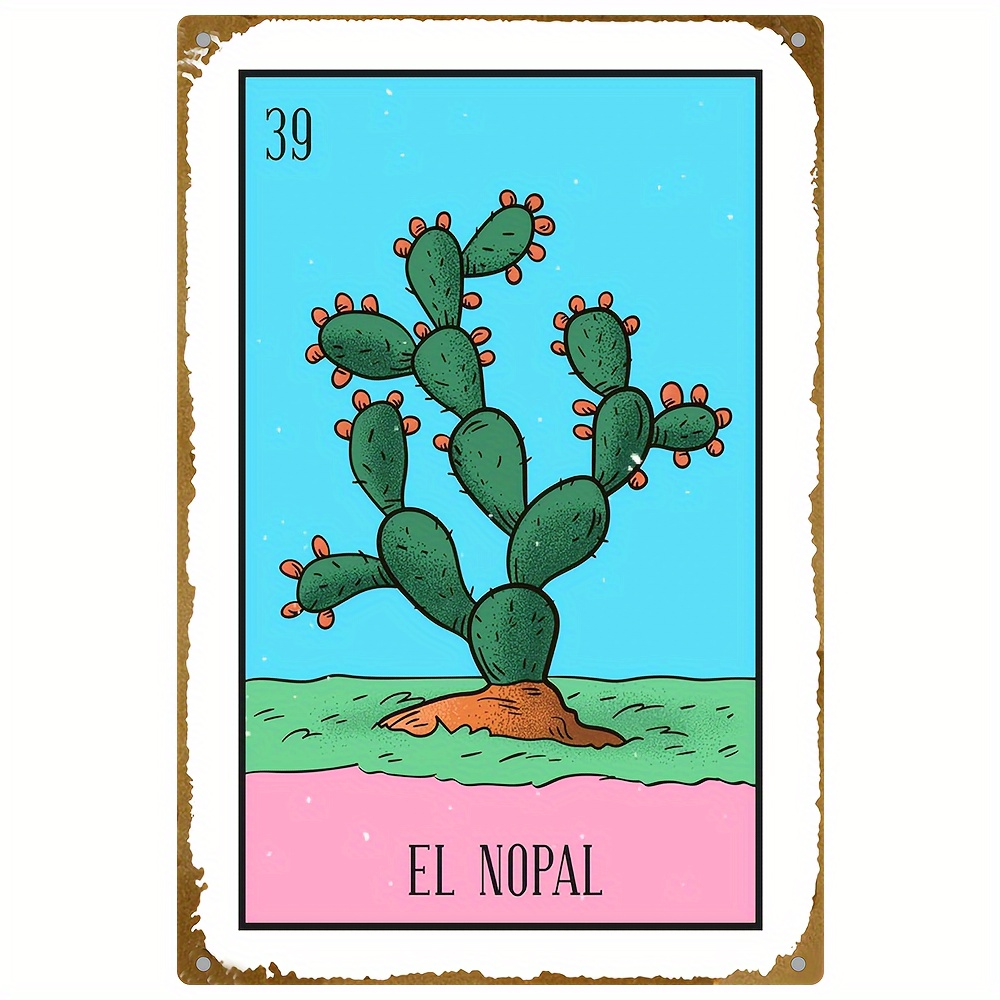 

1pc, "el Nopal" Metal Tin Sign (8''x12''/20cm*30cm), Vintage Plaque Decor Wall Art, Wall Decor, Room Decor, Home Decor, Restaurant Decor, Bar Decor, Cafe Decor, Garage Decor, Water-proof, Dust-proof