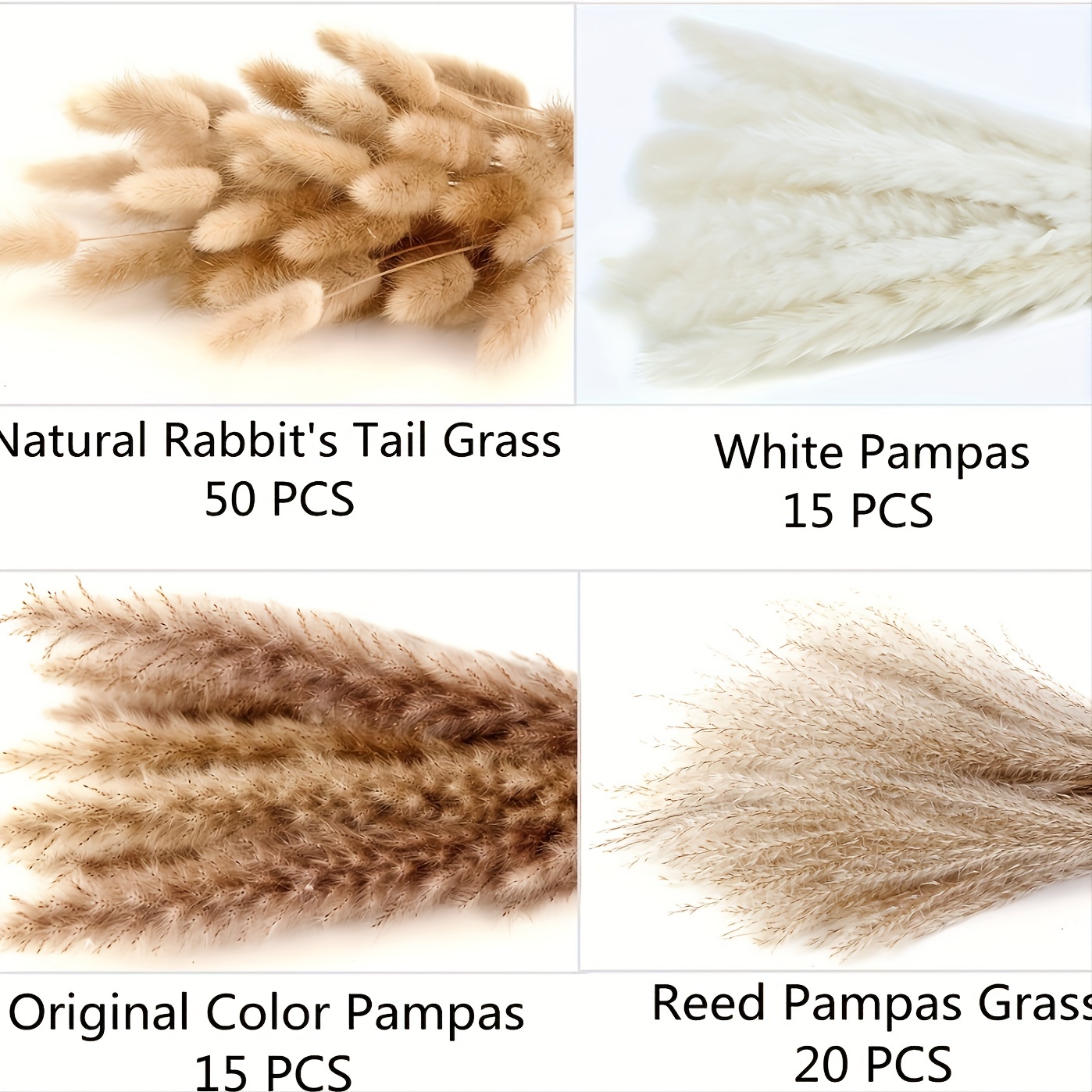 100pcs Boho Natural Dried Pampas Grass Decor Set