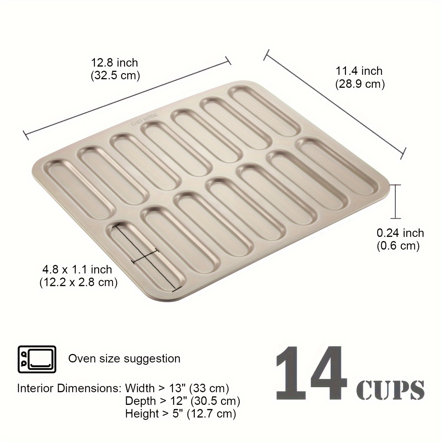 CHEFMADE Financier Cake Pan 8 Cavity Non