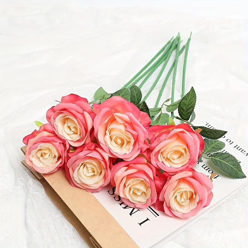 Artificial Silk Rose Flower Single Stem Lifelike Vintage - Temu