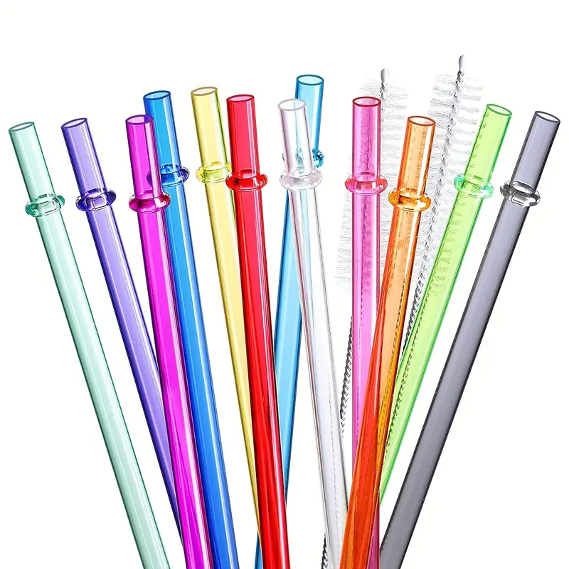 24pcs, Reusable Straws With 4 Cleaning Brushes, 10.5 Long Tritan Hard  Plastic Straws, 12 Colors Translucent Replacement Drinking Straws For  16OZ-32 O