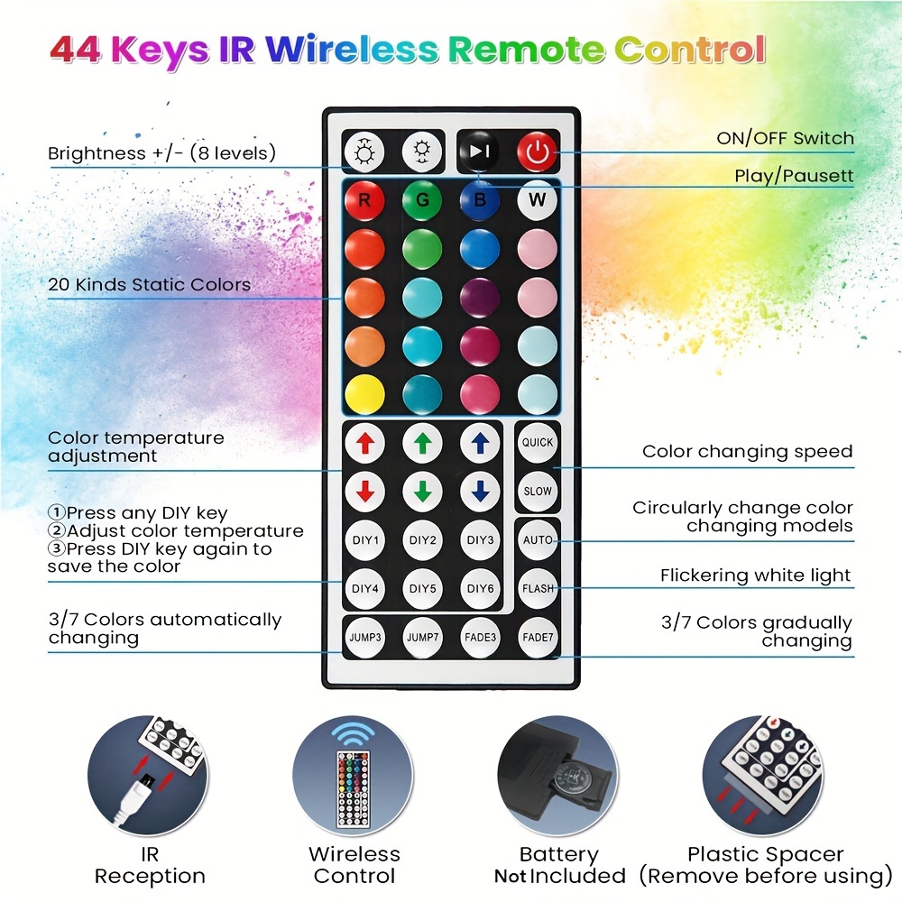 Led Lights Bedroom Color Changing Led Strip Lights Remote Temu